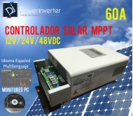 REGULADOR SOLAR 12/24/48VDC 60A LCD - MPPT